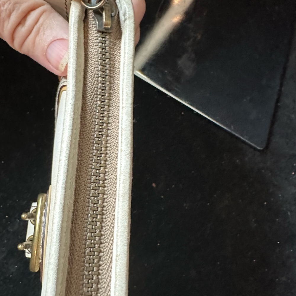 Coach #075 Soho Legacy Cream and Straw Woven Wristlet Clutch wristlet /wallet - Picture 7 of 12